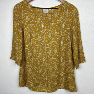 Anthropologie HD in Paris Floral 3/4 Sleeve Blouse